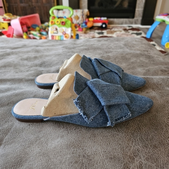 J. Crew Pointed-Toe Slides In Denim - Picture 4 of 7